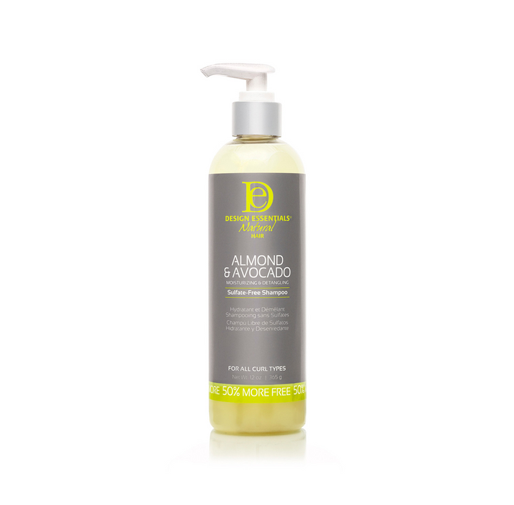 Design Essentials - Almond & Avocado - Shampooing hydratant et démêlant sans sulfate - 365 g