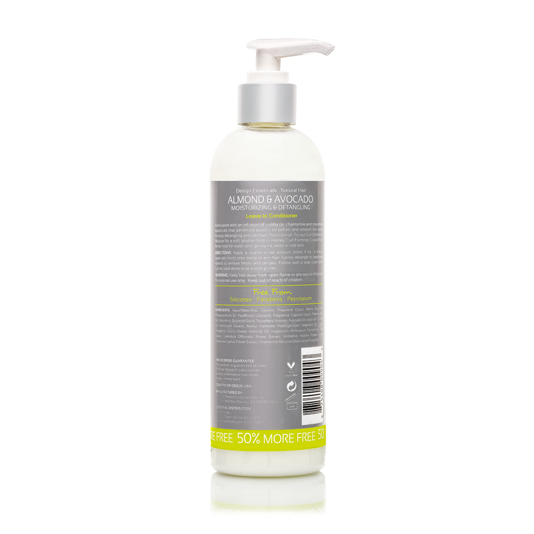 Design Essentials - Almond & Avocado Detangling Leave-In Conditioner - Après-shampooing démêlant sans rinçage -350 ml