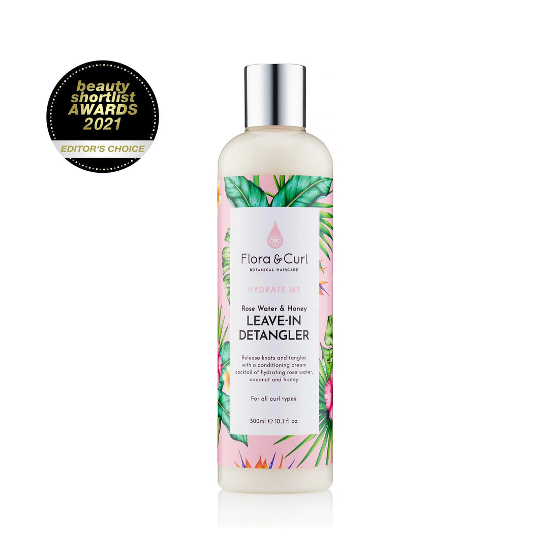 Flora and Curl - Rose Water & Honey Leave-in Detangler - Démêlant sans rinçage à l'eau de rose et au miel - 300 ml