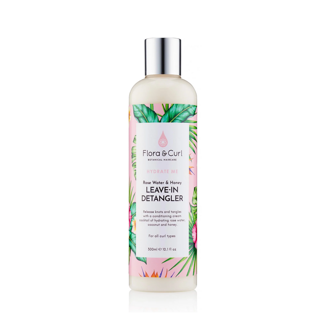 Flora and Curl - Rose Water & Honey Leave-in Detangler - Démêlant sans rinçage à l'eau de rose et au miel - 300 ml