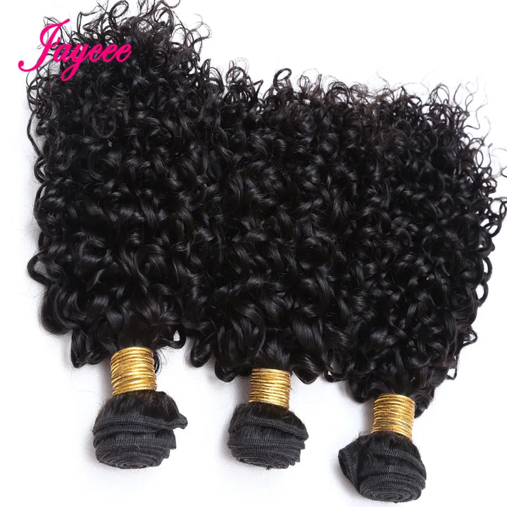 Tissage Extension de cheveux humains naturels bouclés Kinky Curly - Mongolien 12A - vendue en lot de 3pcs et à l'unité