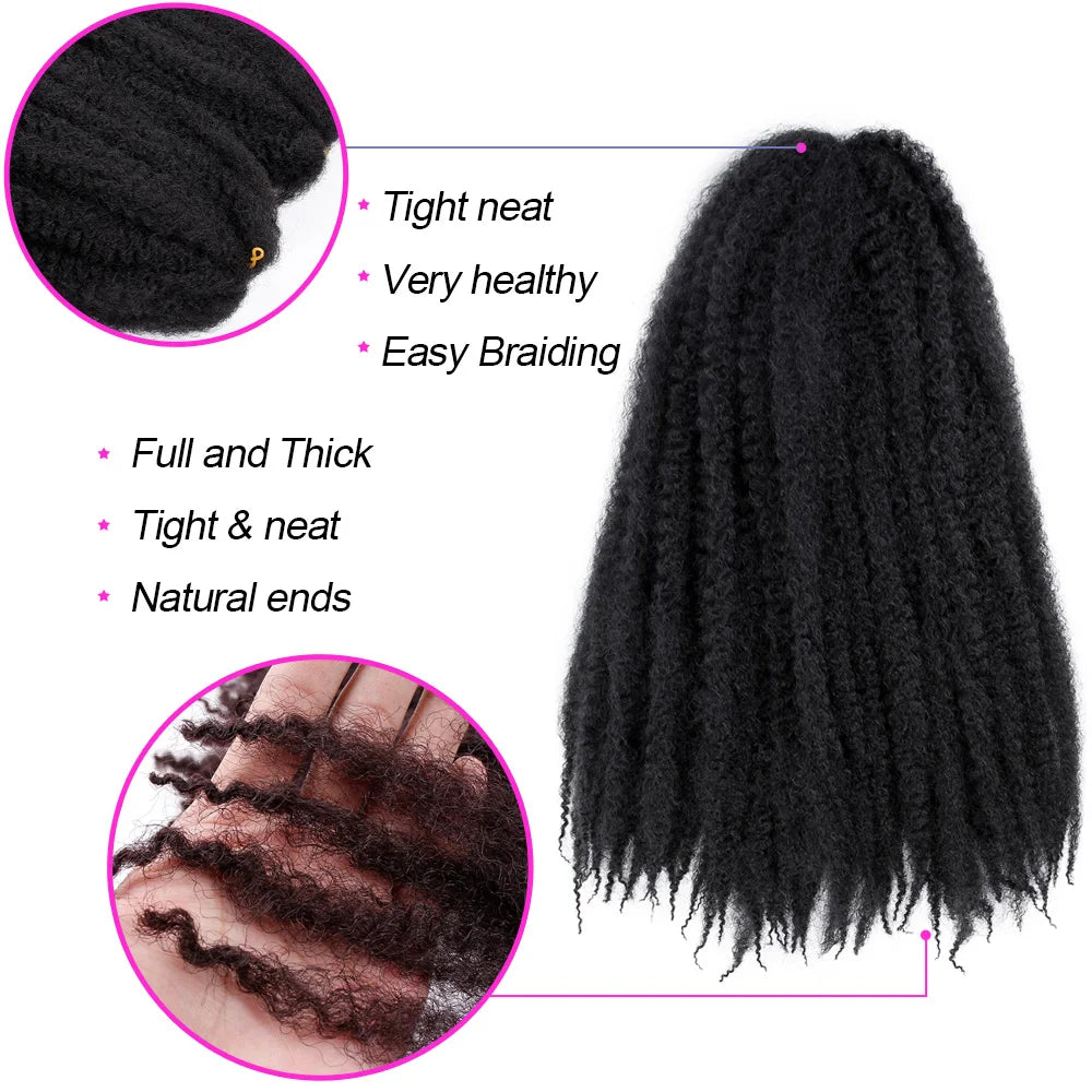 Extensions de cheveux Afro Kinky pour crochet braids - Kanekalon synthétique