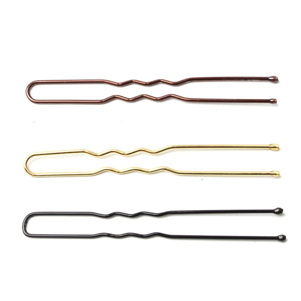 Épingles/ Barrettes à Cheveux | Forme en U, Alliage Métal - lot de 100 pcs - 5cm/6cm