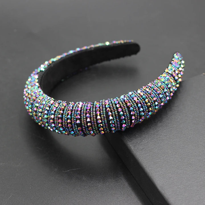 Bandeau serre-tête en strass de perles de cristal - pour coiffure