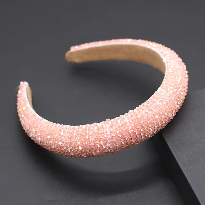 Bandeau serre-tête en strass de perles de cristal - pour coiffure