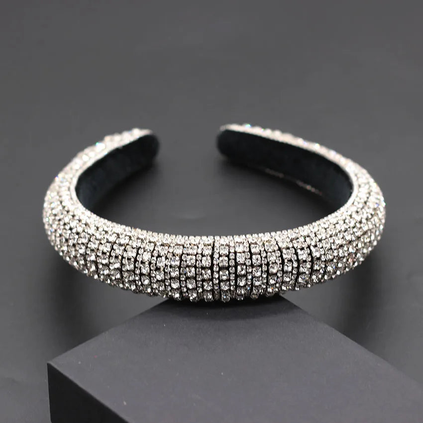 Bandeau serre-tête en strass de perles de cristal - pour coiffure