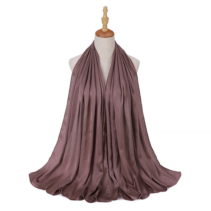 FOULARD ECHARPE EN SATIN PLISSE - LONG 175 CM - POUR TOUS USAGES 