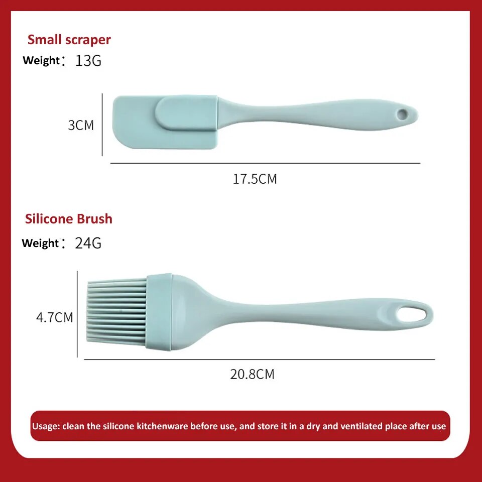 Spatule brosse en silicone anti-adhérence - lot de 3 pcs