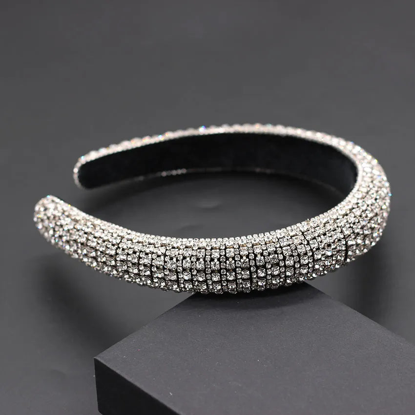 Bandeau serre-tête en strass de perles de cristal - pour coiffure