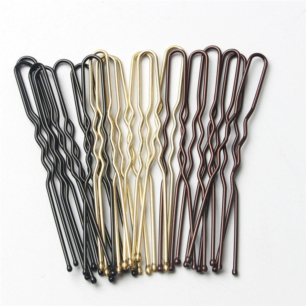 Épingles/ Barrettes à Cheveux | Forme en U, Alliage Métal - lot de 100 pcs - 5cm/6cm