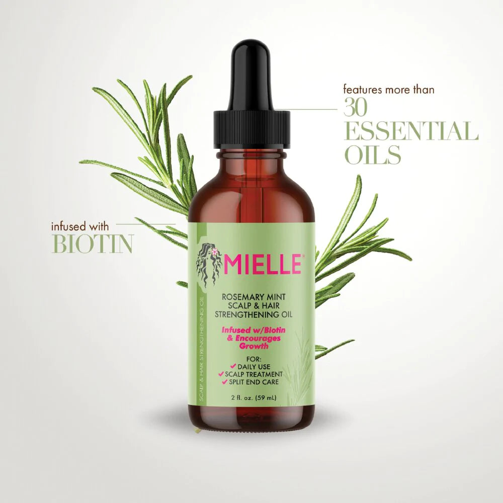 Mielle Organics - Rosemary Mint Scalp & Hair Strengthening Oil - Huile fortifiante pour le cuir chevelu et les cheveux - 59 ml