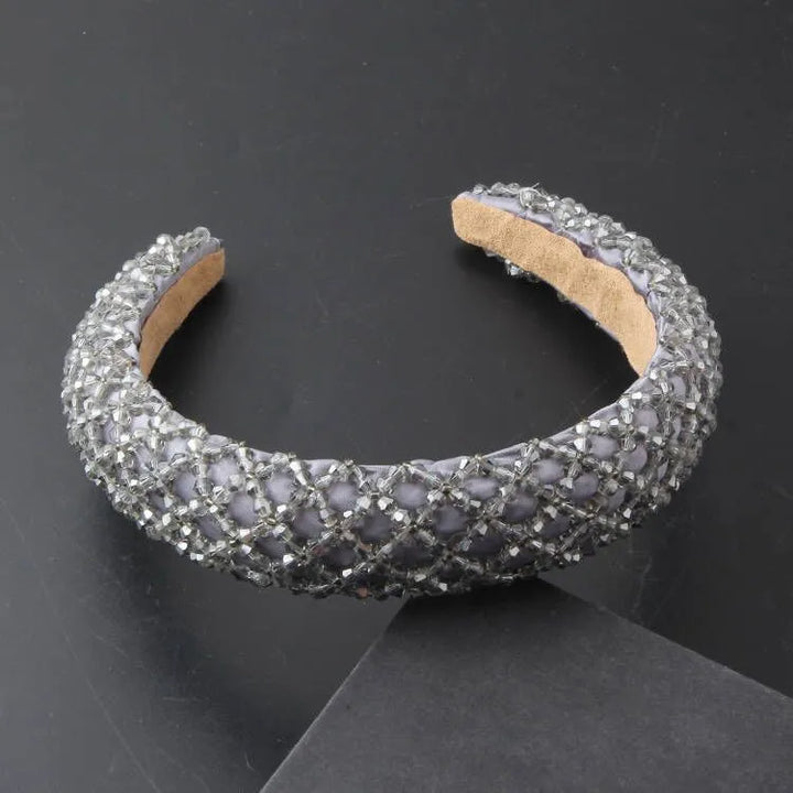 Bandeau serre-tête en strass de perles de cristal - pour coiffure