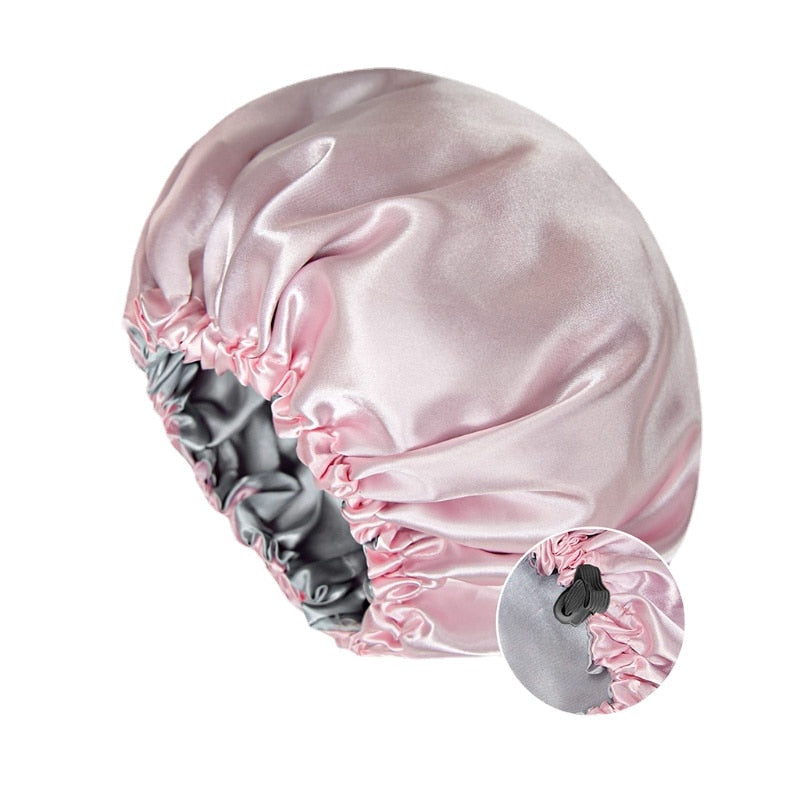 Bonnet Chapeau en Satin - Taille réglable - contour élastique - réversible et respirant