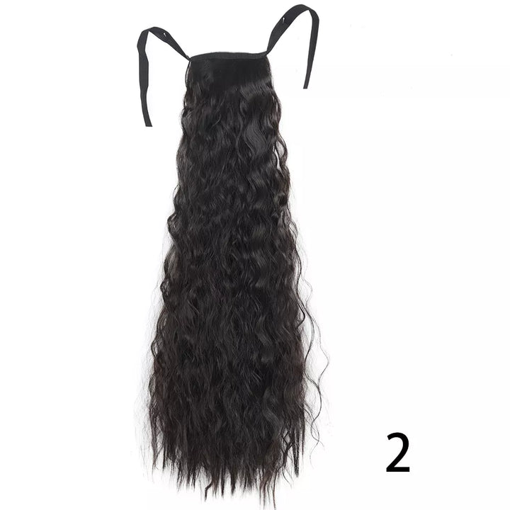 Extension postiche à cheveux longs synthétiques - queue de cheval bouclée 22inch