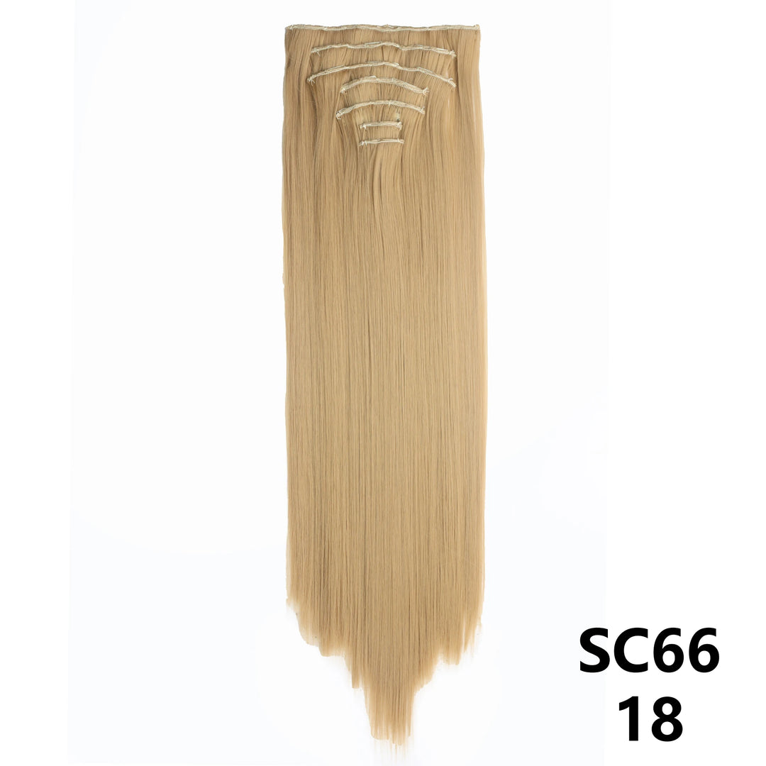 Extension de cheveux synthétiques 24 pouces à clips - 7Pcs/lot, 140g