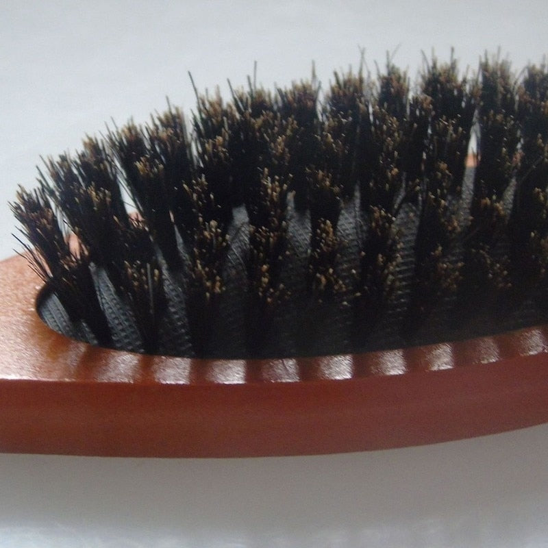 Brosse à cheveux en poils naturels de Sanglier - Poignée En Bois