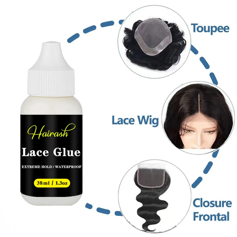 Ensemble Colle pour perruque Lace Front Invisible - Mousse teintée + cire en bâton pour le edge control + Dissolvant de colle