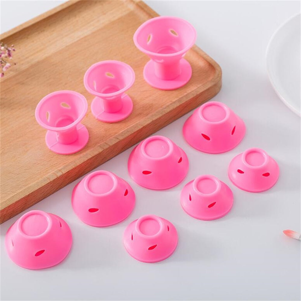 Rouleaux / Clips bouclants sans chaleur - En Caoutchouc Silicone | 10 pcs/lot