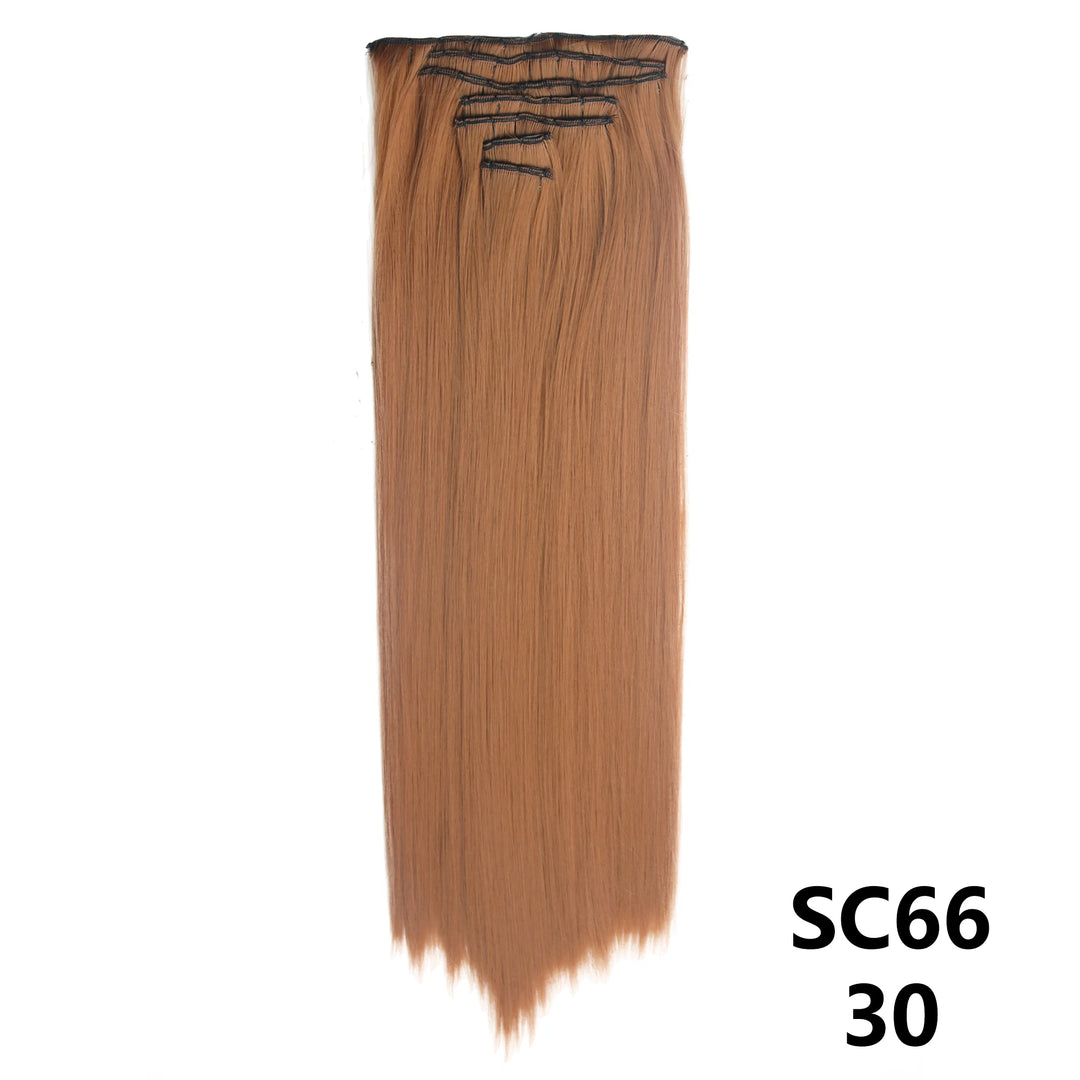 Extension de cheveux synthétiques 24 pouces à clips - 7Pcs/lot, 140g