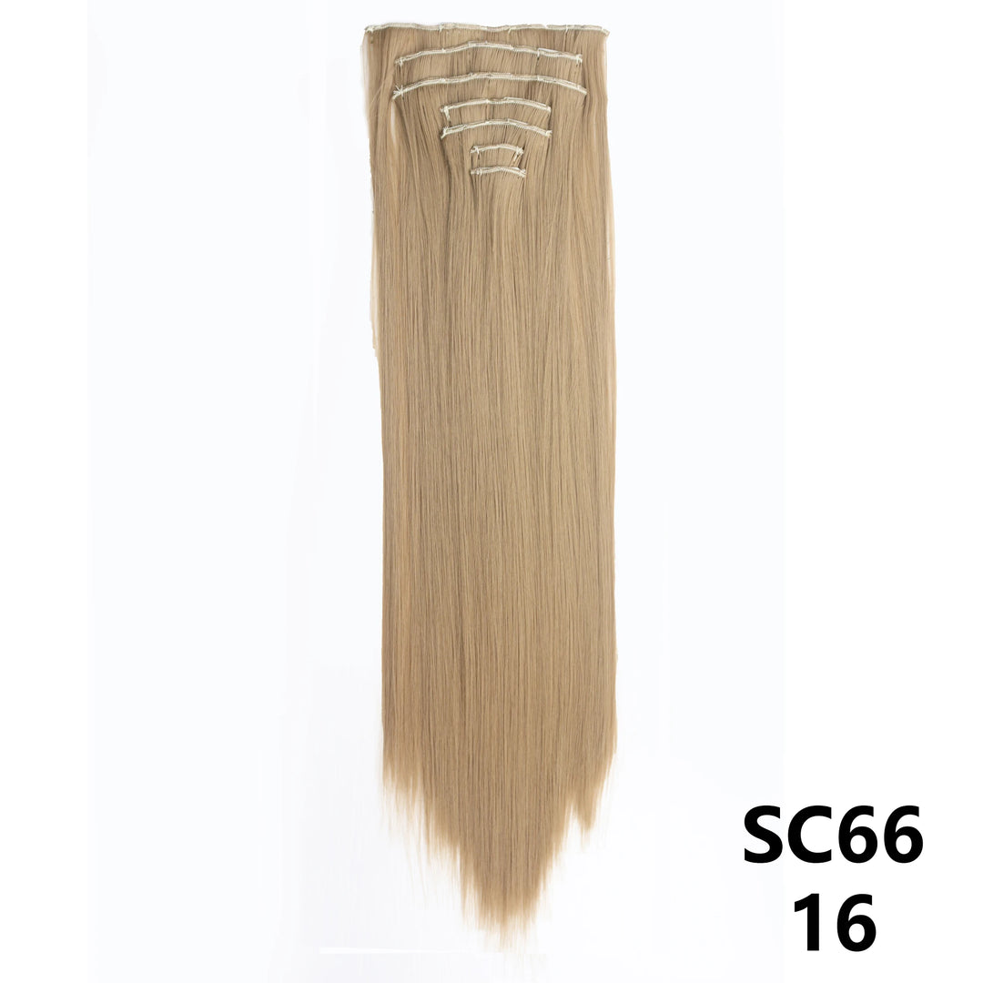 Extension de cheveux synthétiques 24 pouces à clips - 7Pcs/lot, 140g