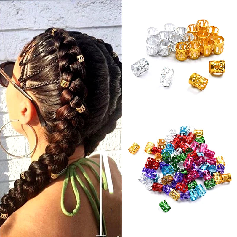 Anneaux clips perles ajustables pour tresses et Dreadlocks/locks - 50pcs