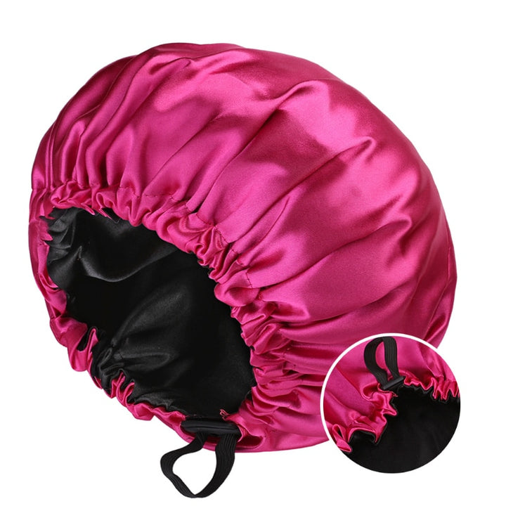 Bonnet Chapeau en Satin - Taille réglable - contour élastique - réversible et respirant