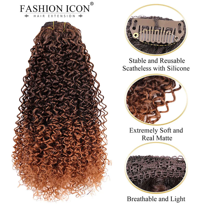 Extension de cheveux afro Kinky Curly - synthétiques à clips - 26"