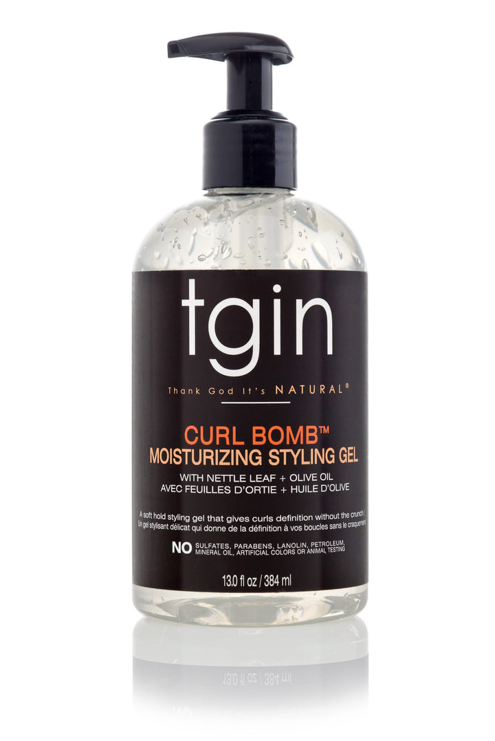 TGIN - Curl Bomb Moisturizing Styling Gel – 13oz - Gel hydratant coiffant pour les boucles - 384 g