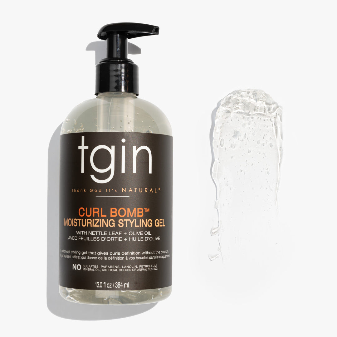 TGIN - Curl Bomb Moisturizing Styling Gel – 13oz - Gel hydratant coiffant pour les boucles - 384 g